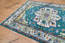 Load image into Gallery viewer, Hand Knotted Harmony | Soft Teal & Ivory Turkish Wool Rug