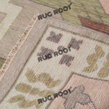 Load image into Gallery viewer, Modern Turkish Harmony | Handwoven Wool Rug with Geometric Tribal Motifs in Soft Pink and Brown