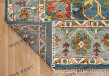 Load image into Gallery viewer, Moroccan Inspired Turkish Rug | Hand-Knotted Wool Rug with Vibrant Colors and Geometric Patterns