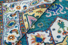 Load image into Gallery viewer, Hand Knotted Harmony | Soft Teal & Ivory Turkish Wool Rug