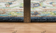 Load image into Gallery viewer, Global Treasures | Handcrafted Turkish Rug in Blue and White with Vintage Flair