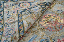 Load image into Gallery viewer, Serene Oasis | Modern Oushak Rug in Soothing Blues and Grays with Pink Pops