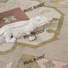 Load image into Gallery viewer, Modern Turkish Harmony | Handwoven Wool Rug with Geometric Tribal Motifs in Soft Pink and Brown