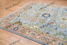 Load image into Gallery viewer, Modern Turkish Rug in Gray and Rust - Hand-Knotted Wool Carpet