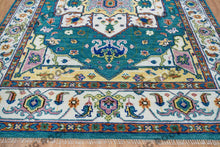 Load image into Gallery viewer, Hand Knotted Harmony | Soft Teal & Ivory Turkish Wool Rug
