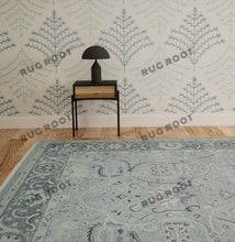 Load image into Gallery viewer, Handcrafted Serenity | Silver Gray Oushak Rug in Pure Wool | A Modern Statement Piece