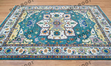 Load image into Gallery viewer, Hand Knotted Harmony | Soft Teal & Ivory Turkish Wool Rug