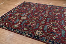 Load image into Gallery viewer, Modern Anatolian Elegance | Hand-Knotted Turkish Wool Rug in Deep Red and Navy
