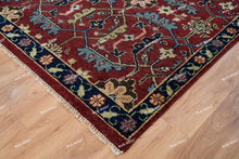 Load image into Gallery viewer, Modern Anatolian Elegance | Hand-Knotted Turkish Wool Rug in Deep Red and Navy