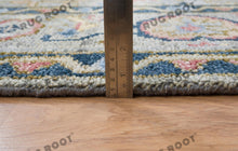 Load image into Gallery viewer, Serene Oasis | Modern Oushak Rug in Soothing Blues and Grays with Pink Pops