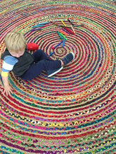 Load image into Gallery viewer, RUG ROOT Braided Cotton/Jute Area Rug And Carpets Round, Multi