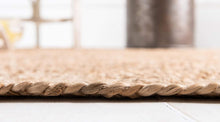 Load image into Gallery viewer, Braided Jute Collection Hand Woven Natural Fibers Natural/Tan Round Carpet
