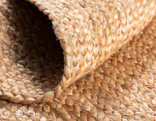 Load image into Gallery viewer, Braided Jute Collection Hand Woven Natural Fibers Natural/Tan Round Carpet