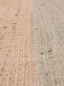 Handwoven Jute & Wool Rug with Color Block Design in Grey, Pink, and Ivory – Flatweave