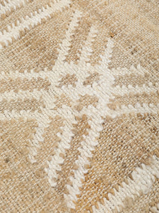 Handwoven Jute & Wool Rug with Geometric X Pattern in Natural & Ivory – Flatweave