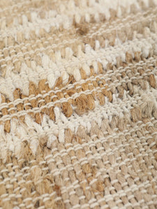 Handwoven Jute & Wool Rug with Geometric X Pattern in Natural & Ivory – Flatweave