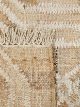 Load image into Gallery viewer, Handwoven Jute &amp; Wool Rug with Geometric X Pattern in Natural &amp; Ivory – Flatweave
