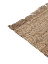 Load image into Gallery viewer, Handwoven Jute &amp; Wool Rug with Striped Cross Pattern in Natural &amp; Ivory – Flatweave
