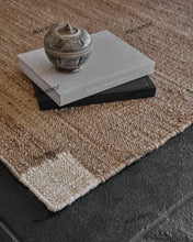 Load image into Gallery viewer, Natural Jute &amp; Wool Rug with Cream Corner Accents | Minimalist Beige Rectangular Area Rug
