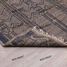 Load image into Gallery viewer, Handwoven Jute &amp; Wool Rug with Intricate Panel Design - Grey &amp; Charcoal
