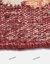 Load image into Gallery viewer, Handwoven Floral Wool Rug with Vintage-Inspired Design &amp; Rich Burgundy Tones
