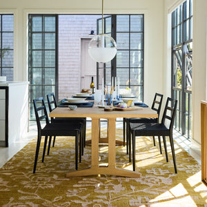 Golden Floral Handwoven Wool Rug with Intricate White Motif Design