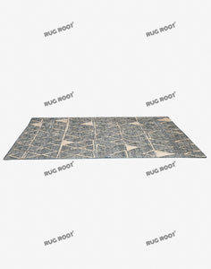 Handwoven Wool & Jute Rug with Tribal Diamond Pattern - Charcoal & Natural