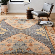 Load image into Gallery viewer, Handwoven Runner Rug with Traditional Turkish Geometric Design | Earthy &amp; Pastel Hues
