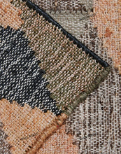 Load image into Gallery viewer, Geometric Wool &amp; Jute Rug with 3D Cube Pattern - Multi-Tone Earthy Palette
