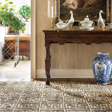 Load image into Gallery viewer, Handwoven Jute Rug with Geometric Design in Natural &amp; Brown
