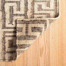 Load image into Gallery viewer, Handwoven Jute Rug with Geometric Design in Natural &amp; Brown
