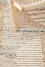 Load image into Gallery viewer, Handwoven Jute &amp; Wool Rug with Modern Abstract Design in Beige &amp; Ivory – Flatweave
