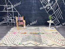 Load image into Gallery viewer, Modern Moroccan Tapestry | Handwoven Azilal Rug with Playful Pink Motifs
