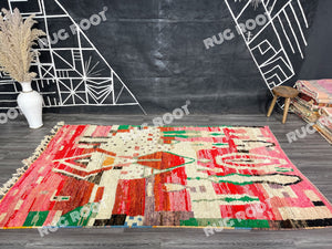 Handcrafted Moroccan Jewel | Large, Colorful Boujaad Rug for Bohemian Living