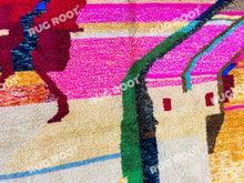 Load image into Gallery viewer, Handcrafted Berber Dreams | Vibrant Abstract Wool Rug for Bohemian Spaces
