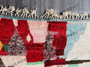 Vintage Moroccan Medley | Colorful Boujaad Berber Rug, Handwoven with Bohemian Spirit