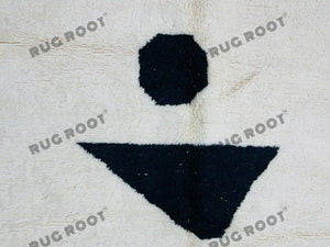 Abstract Dreams | Large Handwoven Moroccan Beni Ourain Rug in Pure White Wool