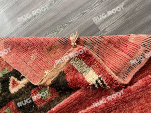 Handcrafted Moroccan Artistry | Azilal Rug in Rich Reds with Geometric and Abstract Designs