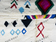 Load image into Gallery viewer, Moroccan Blue Rhapsody | Handwoven Beni Ourain Rug in Vibrant Hues | Genuine Lambswool
