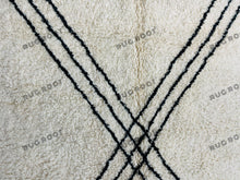 Load image into Gallery viewer, Moroccan Artistry | Handwoven Beni Ourain Rug with Bold Black Lines

