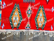 Load image into Gallery viewer, Vibrant Moroccan Boucherouite Rug | Handmade Wool Runner with Colorful Tribal Motifs
