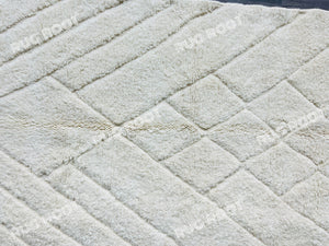 Handwoven White Beni Ourain Rug | Moroccan Wool Simplicity for Modern Decor
