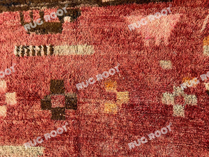 Handcrafted Moroccan Artistry | Azilal Rug in Rich Reds with Geometric and Abstract Designs