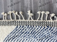 Load image into Gallery viewer, Modern Moroccan Retreat | Handwoven Wool Beni Ourain Rug with Indigo Accents
