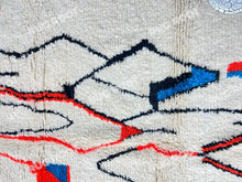 Load image into Gallery viewer, Moroccan Artistry | Handwoven Azilal Rug with Expressive Figures in Red, Blue, and Black
