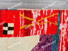 Load image into Gallery viewer, Vibrant Moroccan Azilal Rug | Handwoven Wool Art with Abstract Expressionist Motifs
