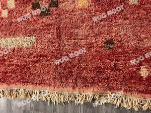 Handcrafted Moroccan Artistry | Azilal Rug in Rich Reds with Geometric and Abstract Designs
