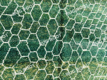 Load image into Gallery viewer, Handcrafted Moroccan Haven | Emerald Green Berber Rug with Latticework Motif
