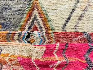 Modern Moroccan Wool Rug | Abstract Boujaad Design in Warm Earth Tones
