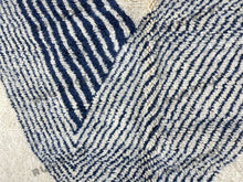 Load image into Gallery viewer, Modern Moroccan Retreat | Handwoven Wool Beni Ourain Rug with Indigo Accents
